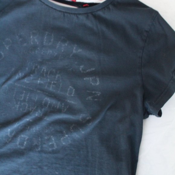Superdry Navy Blue Track & Field Tee T-Shirt Boyfriend Fit Women's Size Medium - Picture 4 of 8